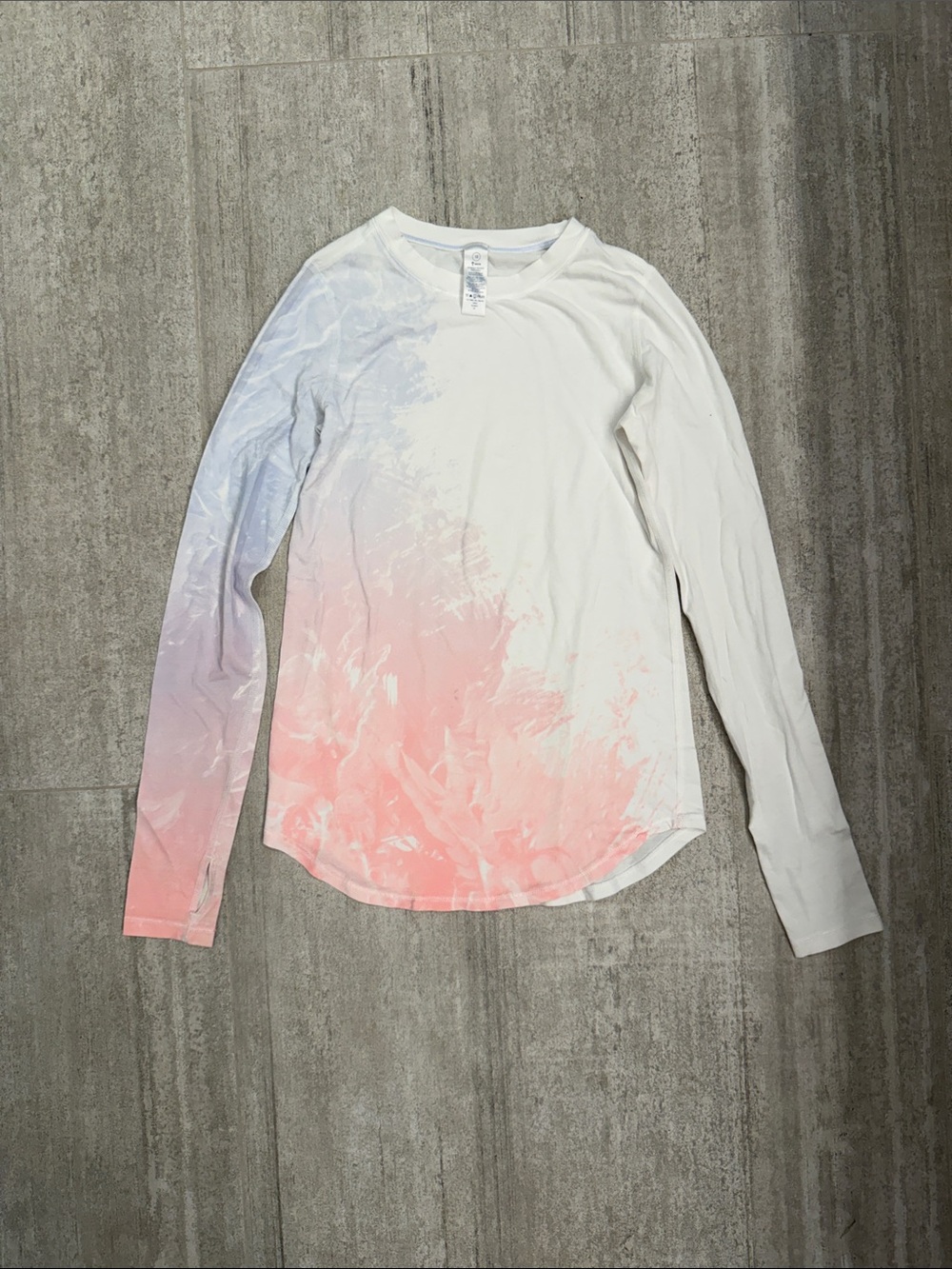 Ivivva Girls Long Sleeve Ombre Crewneck Top - White, Pink & Lavender